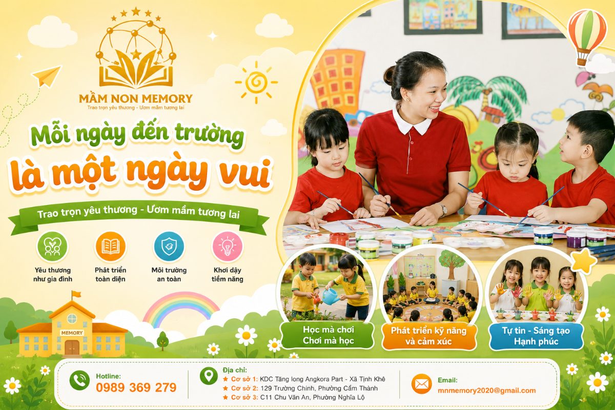 Mầm non Memory Quảng Ngãi: mỗi ngày đến trường là một ngày vui
